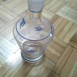 𝅺vintage Glass decanter hand painted​​​​​​​​